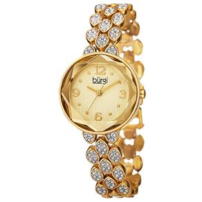 Relogio Burgi Bur124Yg Quartzo Critais Swarovski Dourado