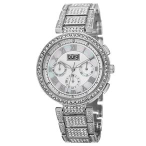 Relogio Burgi Bur123Ss Swiss Multifunções Crystal Bezel