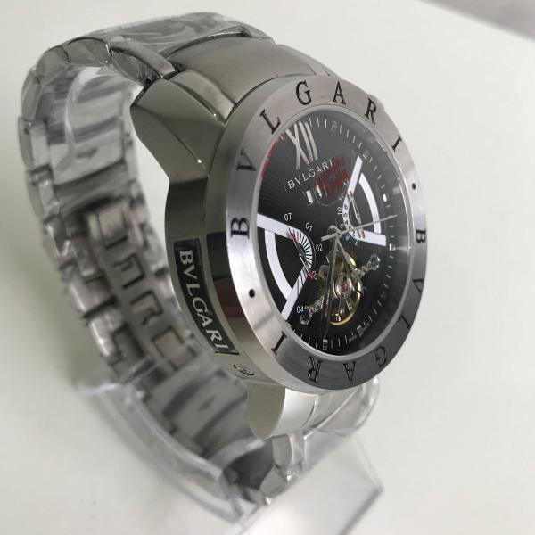 Relógio Bvlgari Iron Man Prata Prateado com Mostrador Fundo Preto