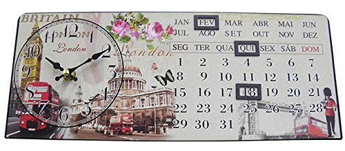Relogio Calendario de Mesa Big Ben Londres Vintage Retro Enfeite (XIN-06)