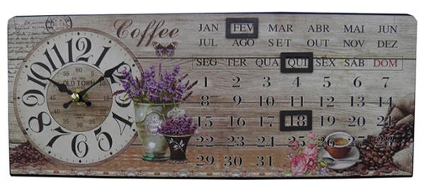 Relogio Calendario de Mesa Old Town Vintage Retro Café Enfeite (XIN-06) - Braslu