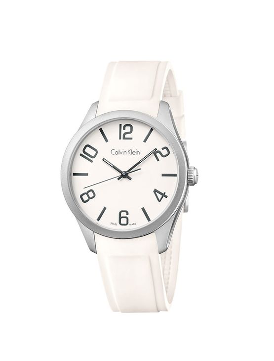 Relógio Calvin Klein com Pulseira de Silicone Branco