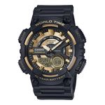 Relógio Casio Aeq-110bw-9avdf Preto Dourado