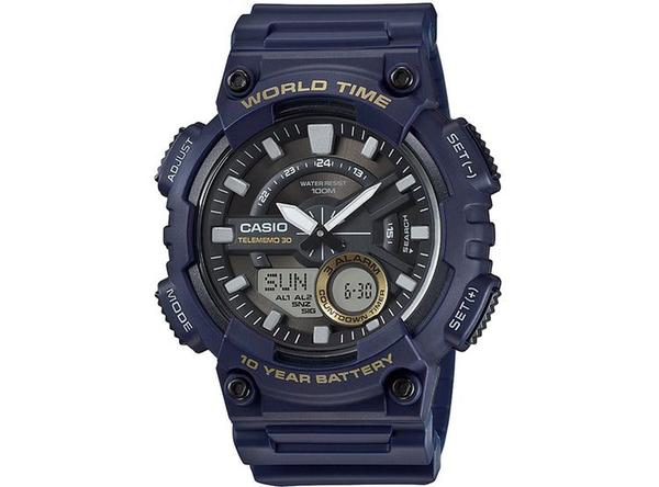Relógio Casio Aeq-110w-2avdf - Anadigi Azul-marinho