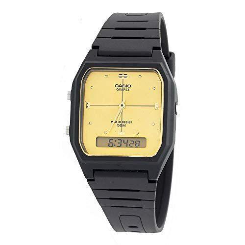 Relógio Casio AW-48HE-9AVDF Vintage Unissex Preto/dourado