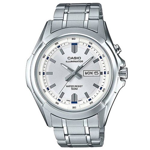 Relógio Casio Collection Mtp-E205d-7Av Analógico Prata Mostrador Branco