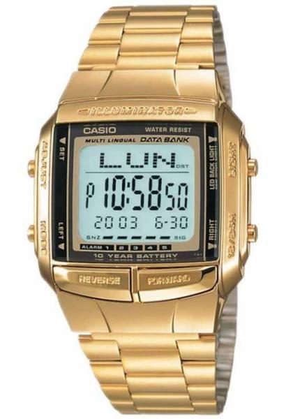 Relógio Casio Data Bank Dourado Unissex DB-360G-9ADF