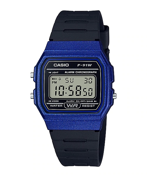 Relógio Casio Digital Unissex F-91wm-2adf - Azul/preto