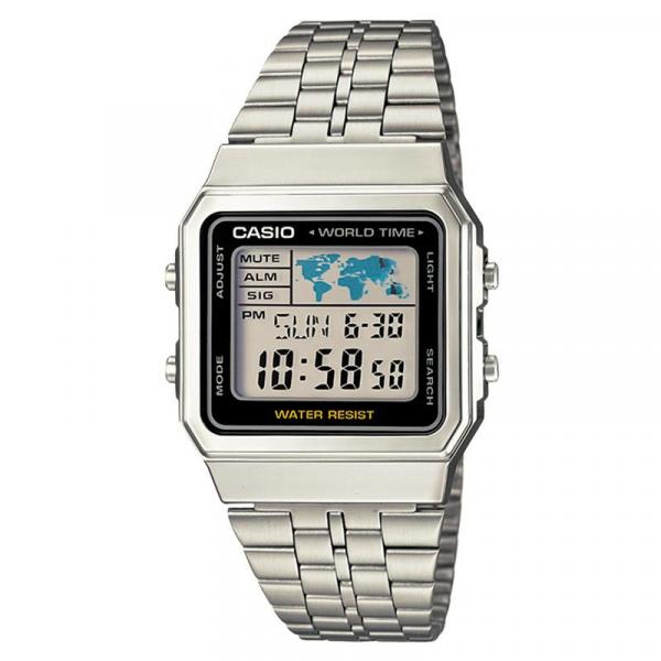 Relógio Casio Digital Unissex Vintage World Time - A500wa-1Df
