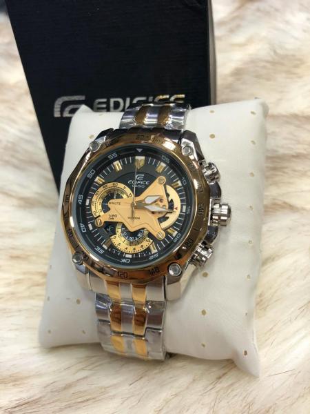 Relogio Casio Edifice 5147 Dourado Misto Fundo Preto Lançamento 2019