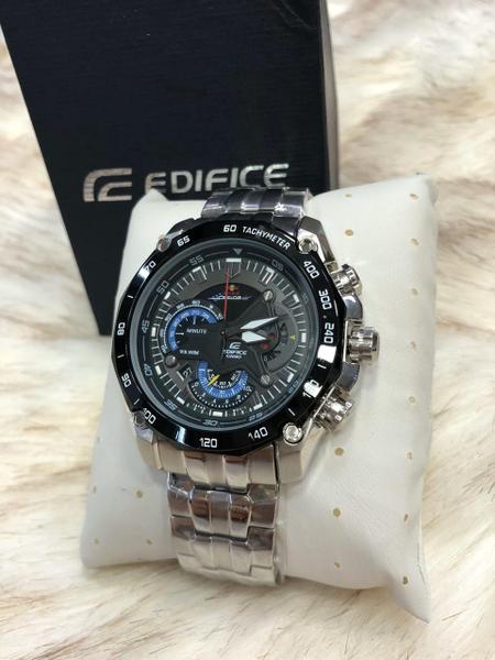 Relogio Casio Edifice Prata Fundo Preto Lançamento 2019