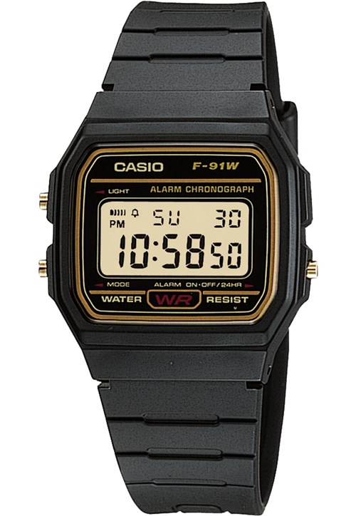 Relógio Casio F-91W-9QDF Preto/Dourado