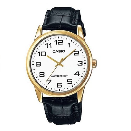 Relógio Casio Feminino Analógico Couro Preto LTP-V001GL-7BUDF