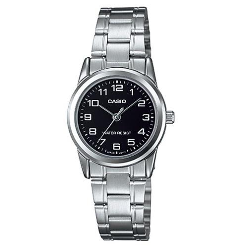 Relógio Casio Feminino Analógico Prata Preto LTP-V001D-1BUDF