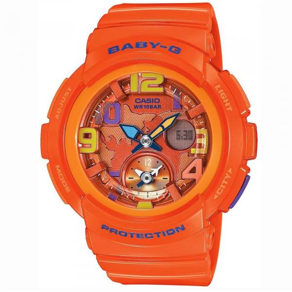 Relógio Casio Feminino Baby-G Analógico Digital BGA-190-4BDR - Laranja