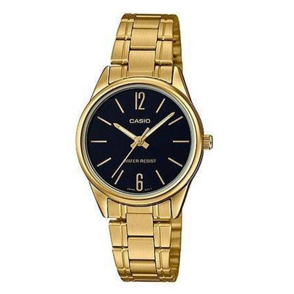 Relógio Casio Feminino Dourado Fundo Preto + NF