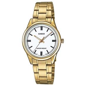 Relogio Casio Feminino Ltp-v005g 7audf Dourado Aço