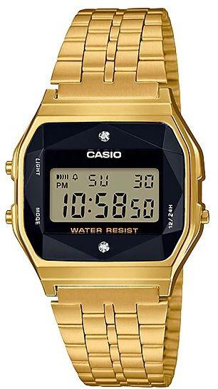 Relógio Casio Feminino Vintage A159WGED 1DF Dourado Diamentes Original