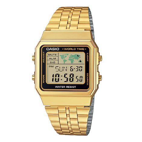 Relógio Casio Feminino Vintage Digital World Time A500WGA-1DF