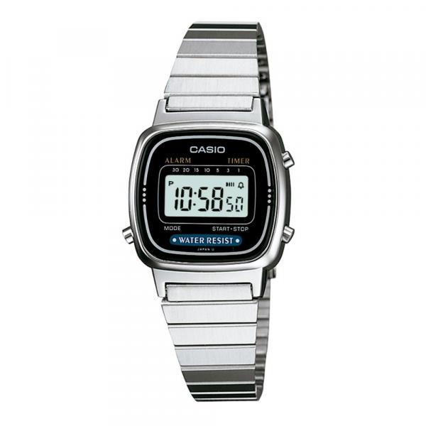 Relógio Casio Feminino Vintage LA670WA 2DF Prata Original