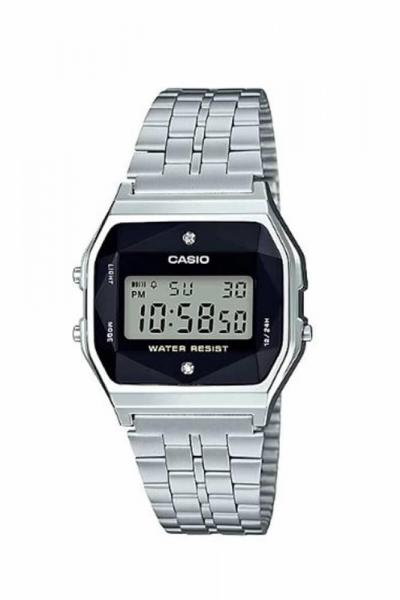 Relógio Casio Feminino Vintage LA670WAD 1DF Prata Diamentes Original