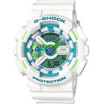Relógio Casio G-Shock Anadigi Ga-110wg-7adr Branco/Verde