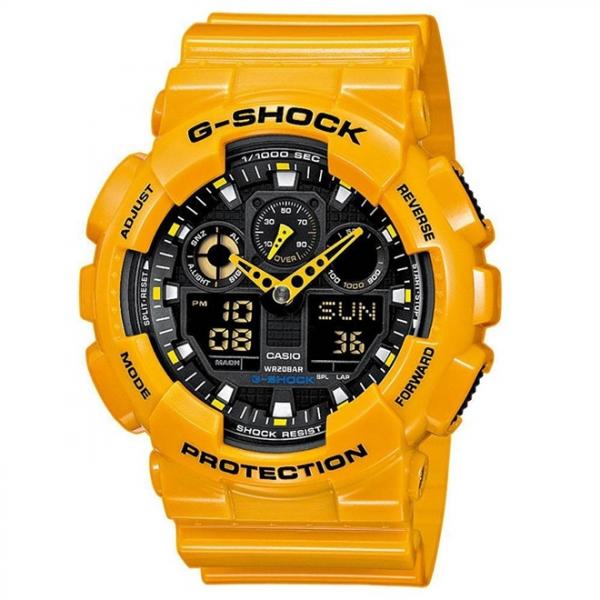 Relógio Casio G-Shock Anadigi Masculino Amarelo GA-100A-9A