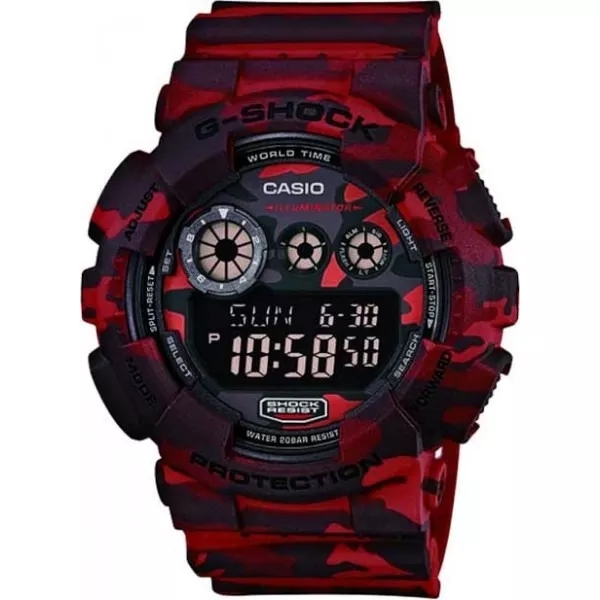 Relógio Casio G-shock Camuflado Gd-120cm 4dr Vermelho