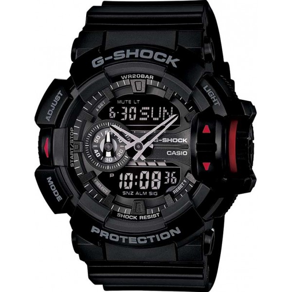 Relógio Casio G-Shock Masculino Anadigi Preto Anadigi GA-400-1BDR