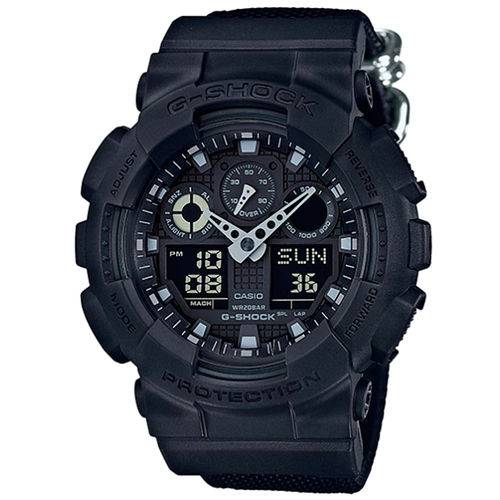 Relógio Casio - G-Shock - Pulseira de Lona - GA-100BBN-1ADR
