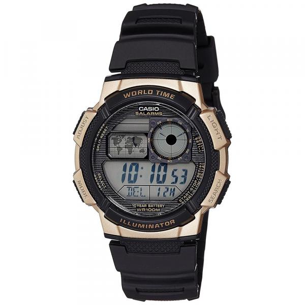 Relógio Casio Illuminator AE-1000W-1A3VDF Hora Mundial + Bateria de 10 Anos e Alarme