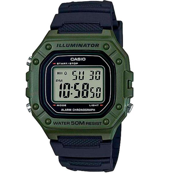 Relógio Casio Illuminator Digital Masculino Verde W-218h-3avdf