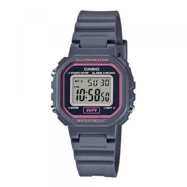 Relógio Casio Infantil Feminino Cinza e Rosa Pequeno Digital