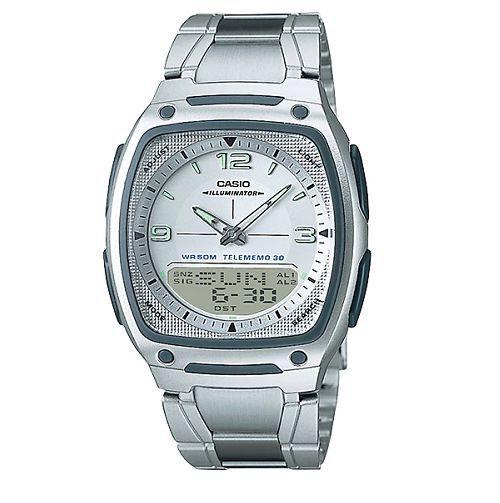 Relógio Casio Masculino Anadigi Prata Bateria 10 Anos AW-81D-7AVDF