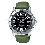 Relógio Casio Masculino Collection Couro Verde MTP-VD01L-3BVUDF