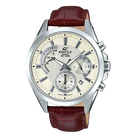 Relógio Casio Masculino Edifice Couro Marrom EFV-580L-7AVUDF