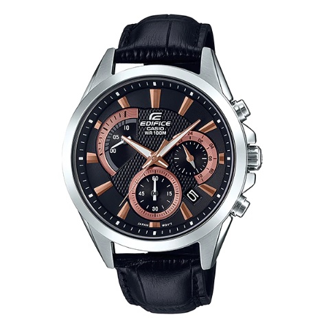 Relógio Casio Masculino Edifice Couro Preto EFV-580L-1AVUDF