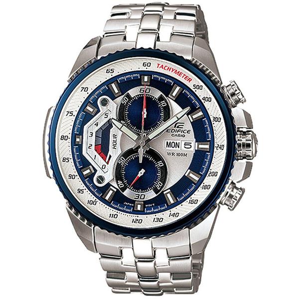 Relógio Casio Masculino Edifice Ef-558D-2Avudf Prata e Azul