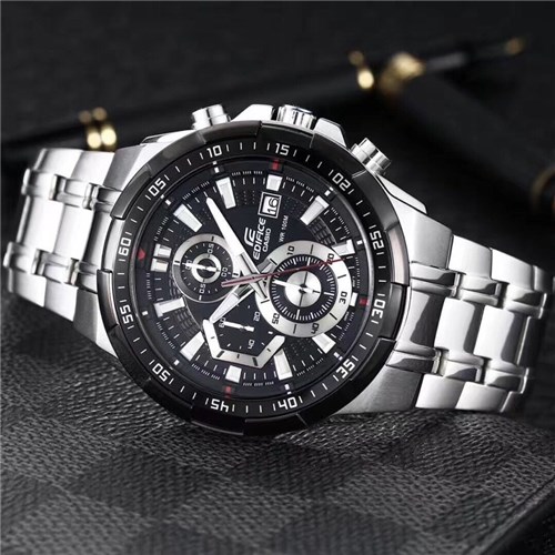 Relógio Casio Masculino Edifice Efr-539 Prata Preto