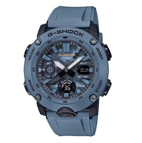 Relógio Casio Masculino G-Shock Anadigi Azul GA-2000SU-2ADR *Carbon Core Guard