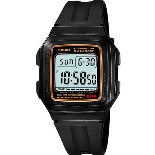 Relógio Casio Masculino Preto Digital F-201Wa-9Adf