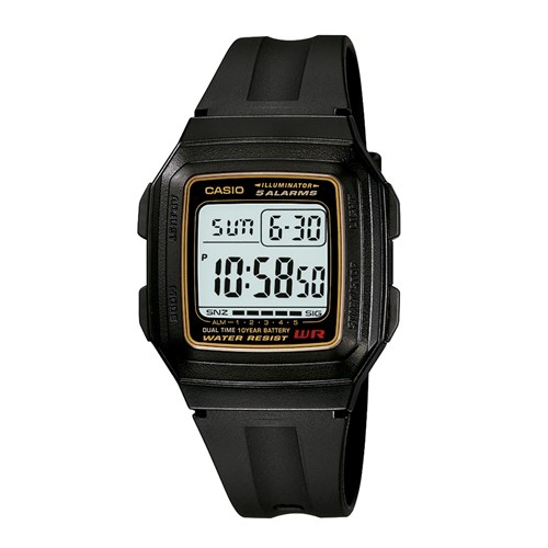 Relógio Casio Masculino Preto Digital F-201Wa-9Adf