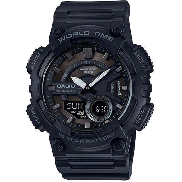 Relógio Casio Masculino Stardand Anadigi Preto AEQ-110W-1BVDF