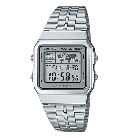 Relógio Casio Masculino Vintage Digital World Time A500WA-7DF