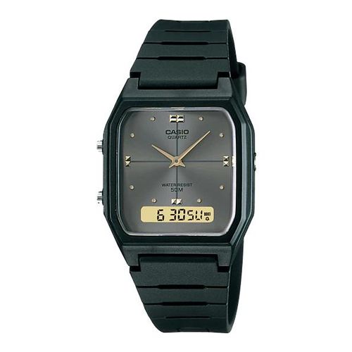 Relogio Casio Preto Borracha Masculino Vintage Ana-digi