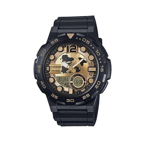 Relogio Casio Preto com Dourado Masculino Vintage