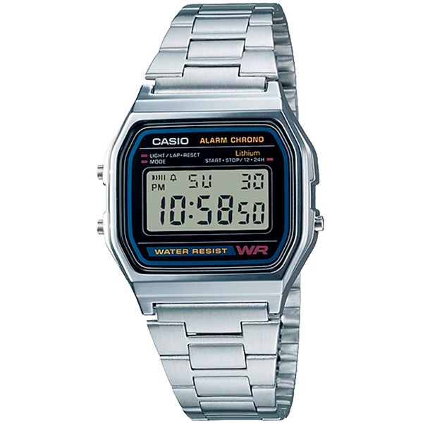 Relógio Casio Retrô Digital Vintage A158WA-1DF Alarme Cronômetro