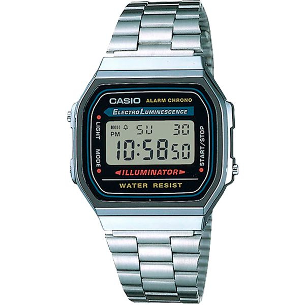 Relógio Casio Retrô Digital Vintage A168WA-1WDF Alarme Cronômetro