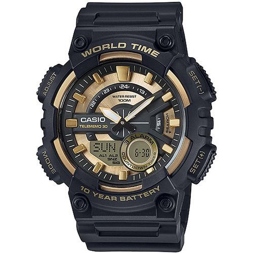 Relógio Casio Standard Anadigi Aeq-110bw-9avdf Preto/dourado