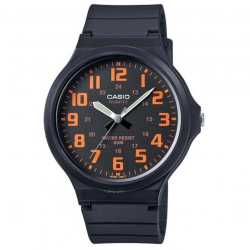 Relógio Casio Standard Analógico Preto/laranja Mw-240-4bvdf